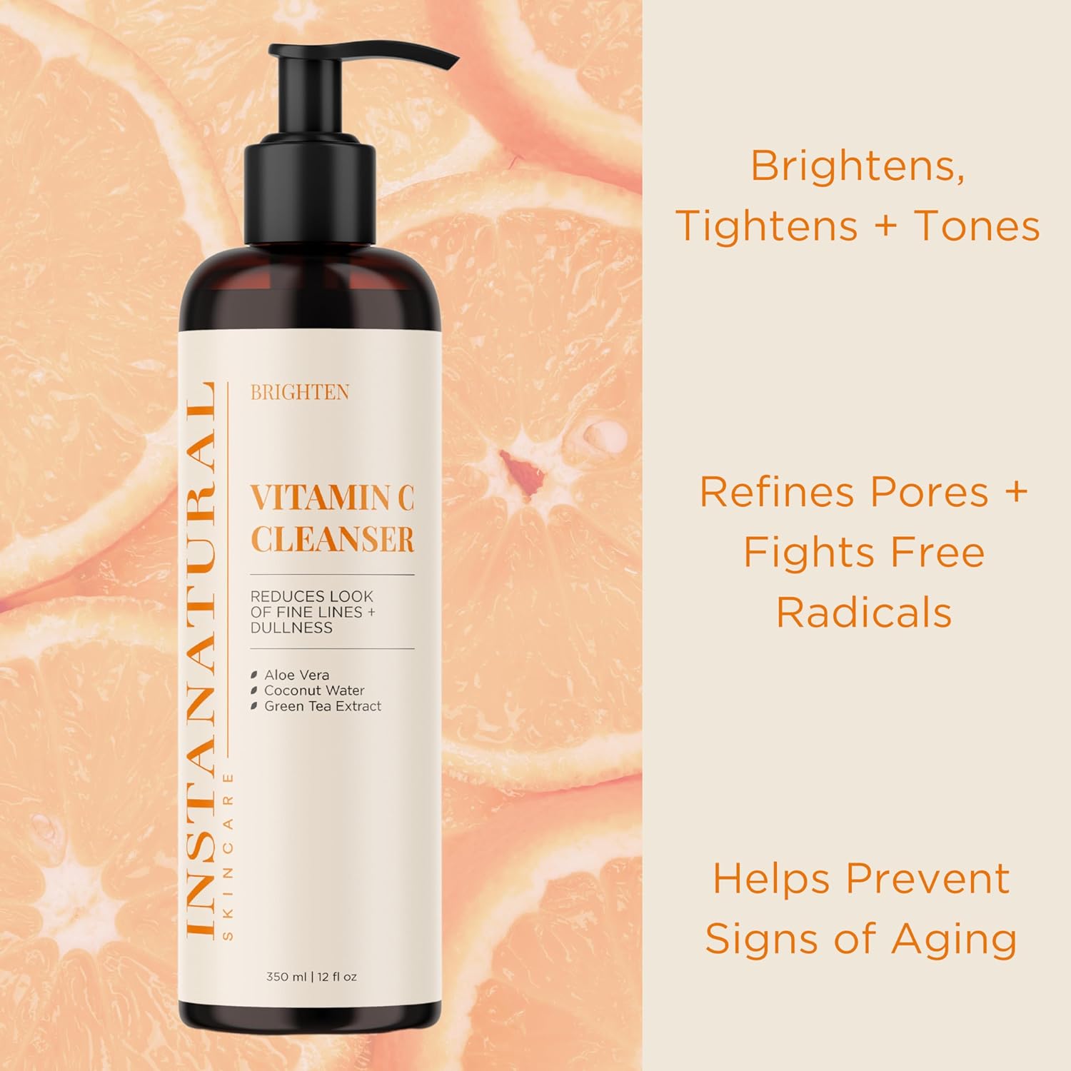 Vitamin C Cleanser 12 oz PUMP - Instanaturals